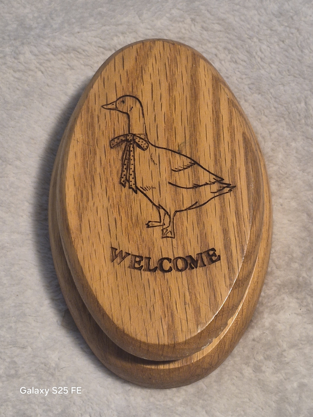 Vintage Wooden Welcome Goose Guest Towel Holder